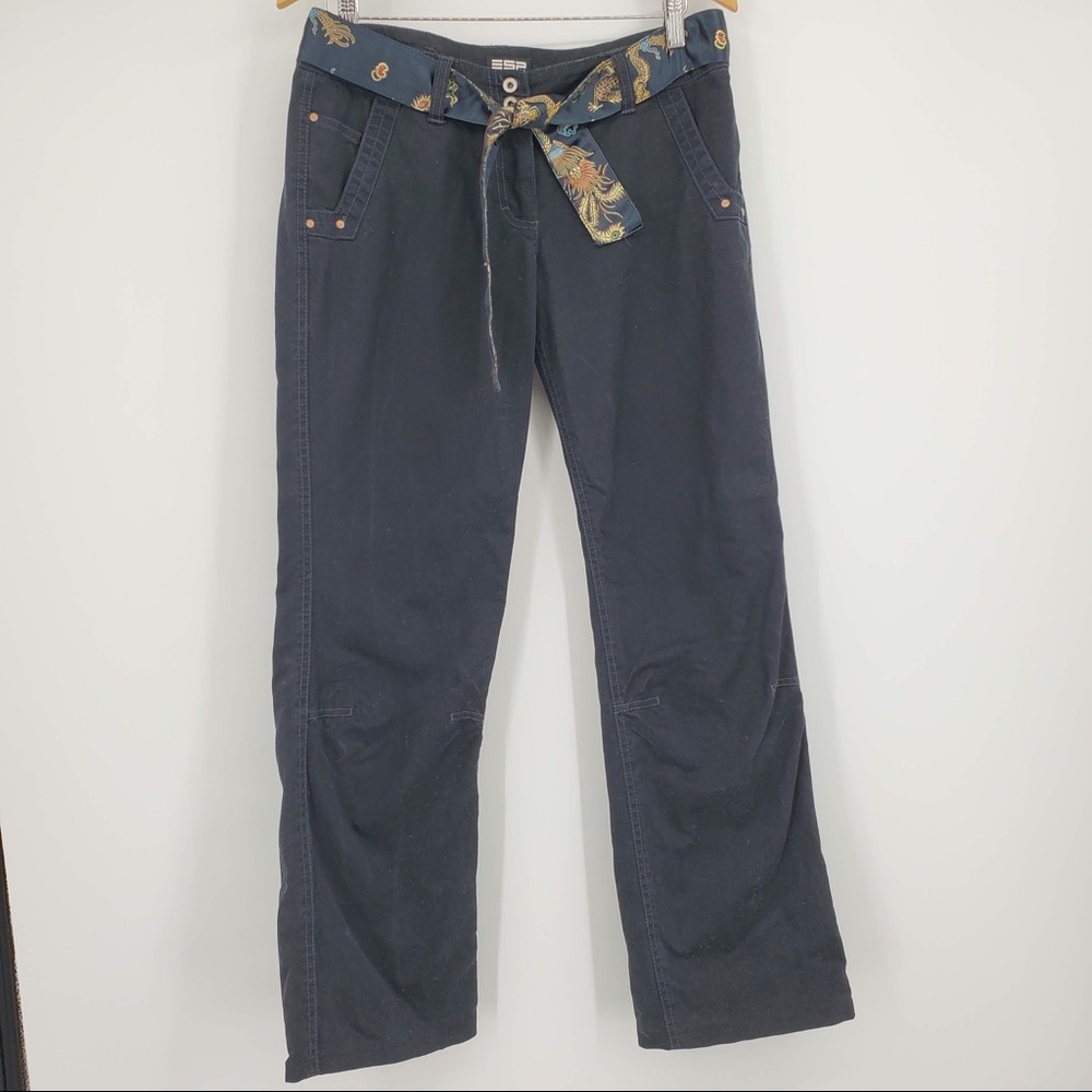 Esprit Sports Black Belted Pants 90’s ESP Flare